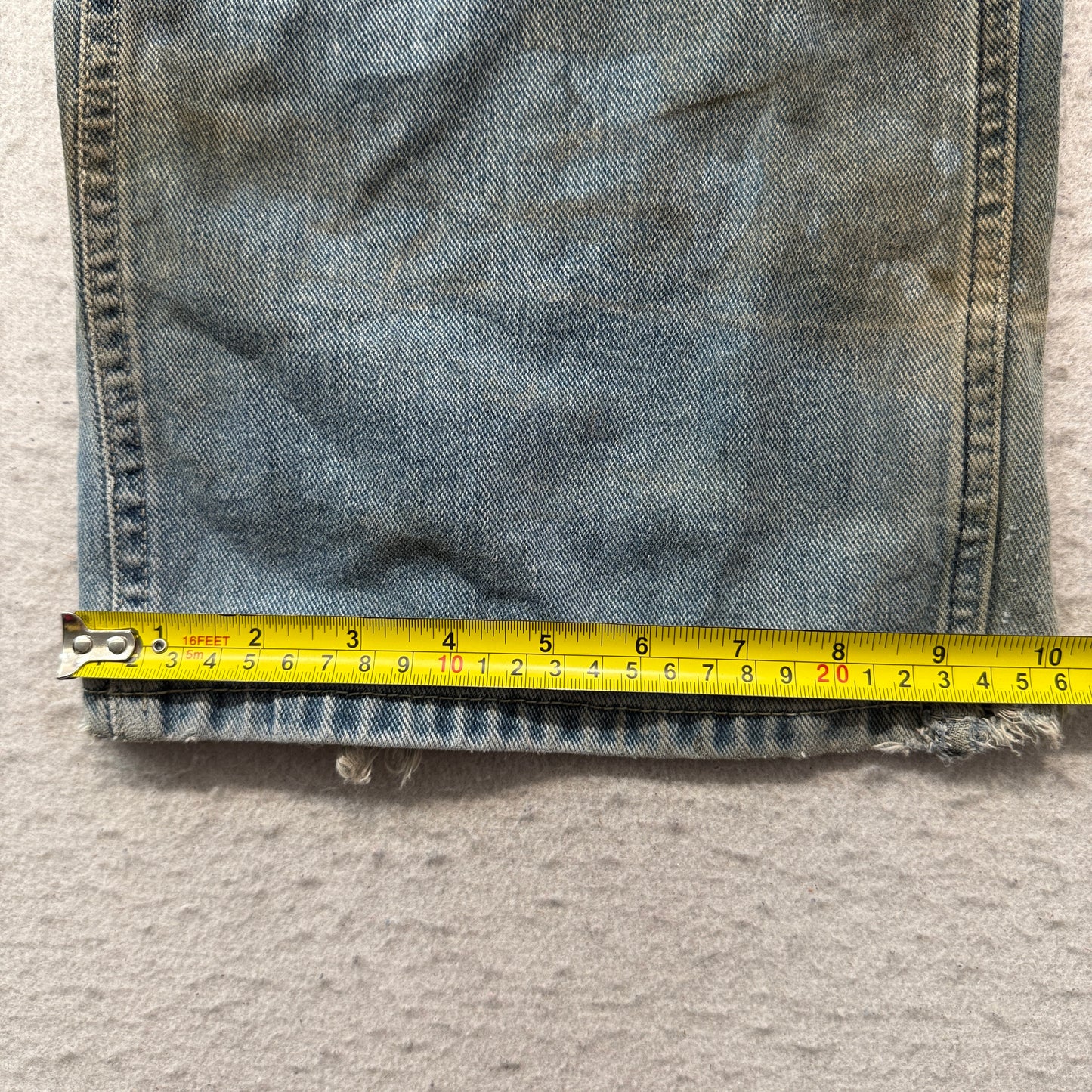 Old Navy Brand Men's Blue Denim Carpenter Jeans Pockets Distressed Size W33