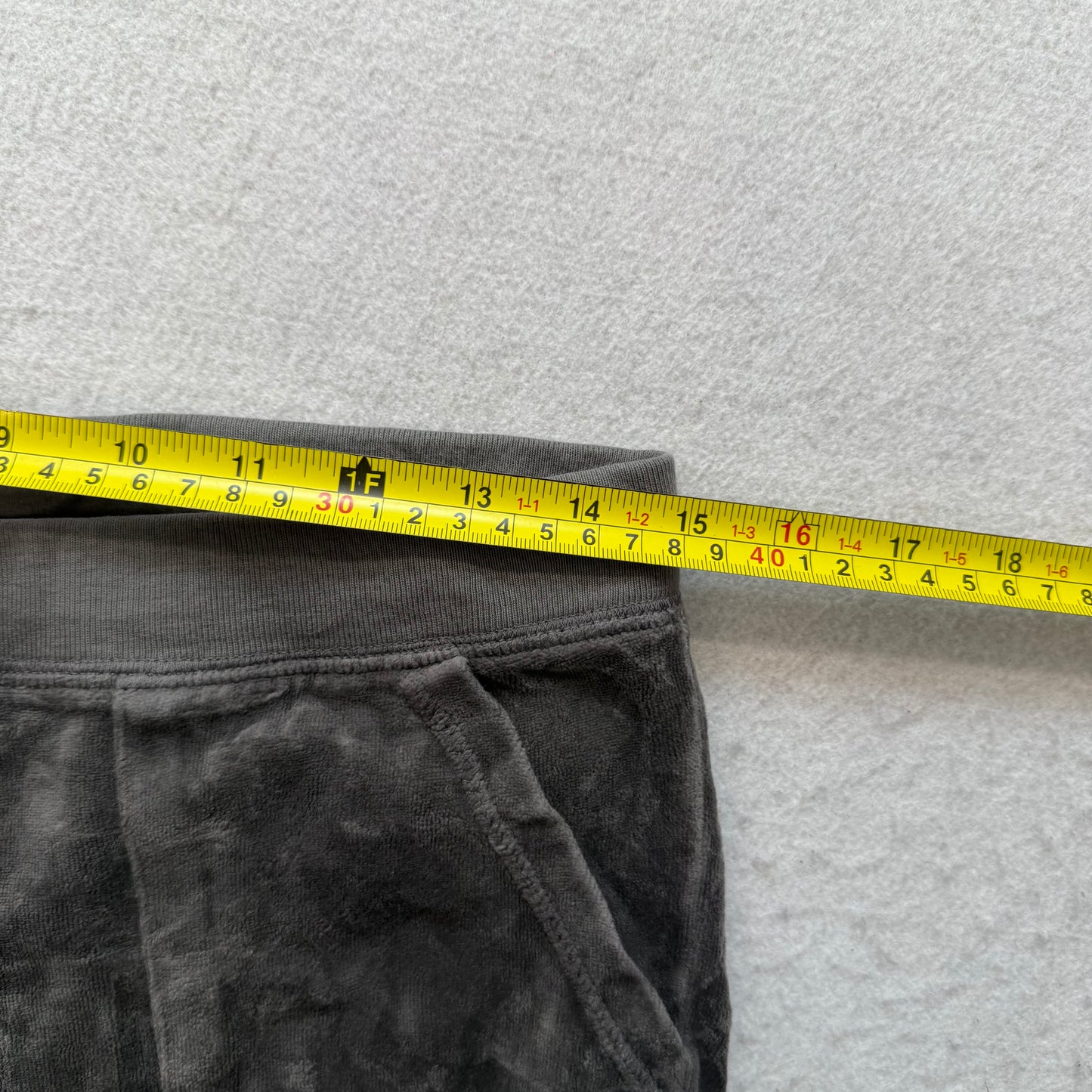 Vintage Juicy Couture Women Charcoal Gray Velour Flared Track Pant Pocket Size S