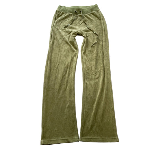 Juicy Couture Women's Olive Green Velour Flared Leg Track Pant Drawstring Size S