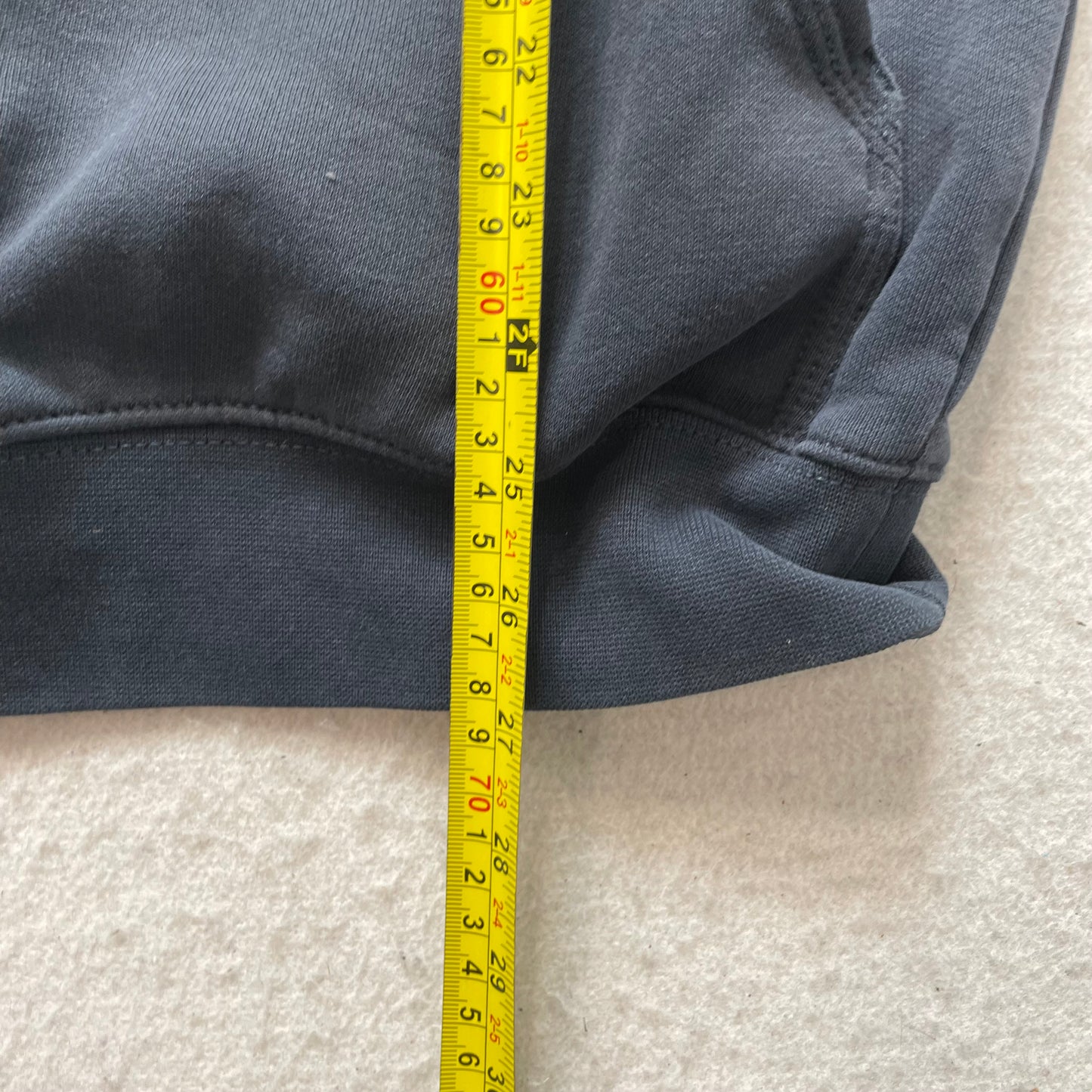 Carhartt Men's Navy Blue Cotton Pullover Hoodie Pocket Drawstring Logo Size S