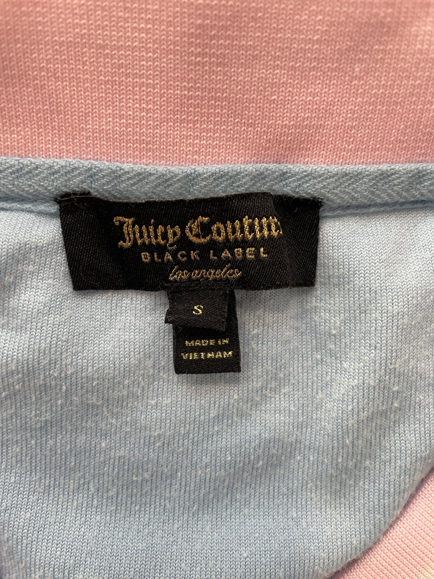 Juicy Couture Women's Baby Blue Velour Zip Up Track Jacket V-Neck Preppy Size S