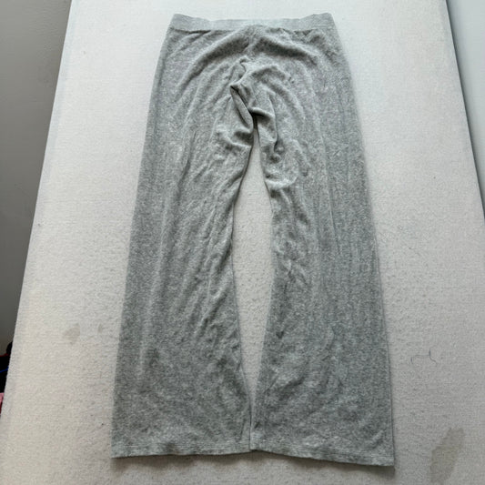 Juicy Couture Women's Heather Grey Velour Flared Track Pants Drawstring Size M