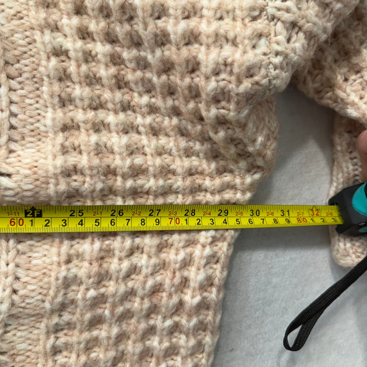 American Eagle Women's Beige Cable Knit Button Up Cardigan Mock Neck Size 2XL