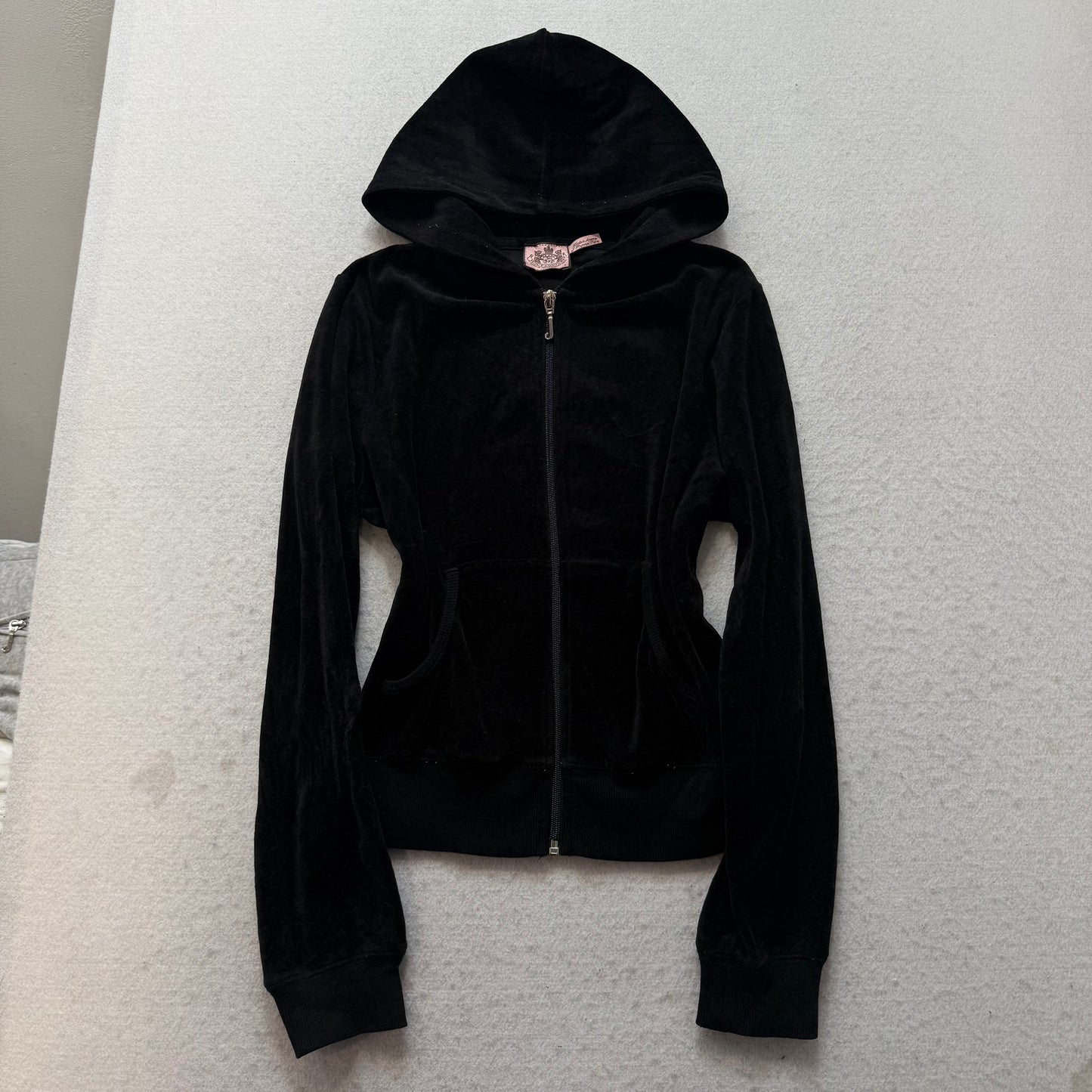 Vtg Juicy Couture Scottie Dogs Black Velour Tracksuit Set Hoodie & Pant Size S
