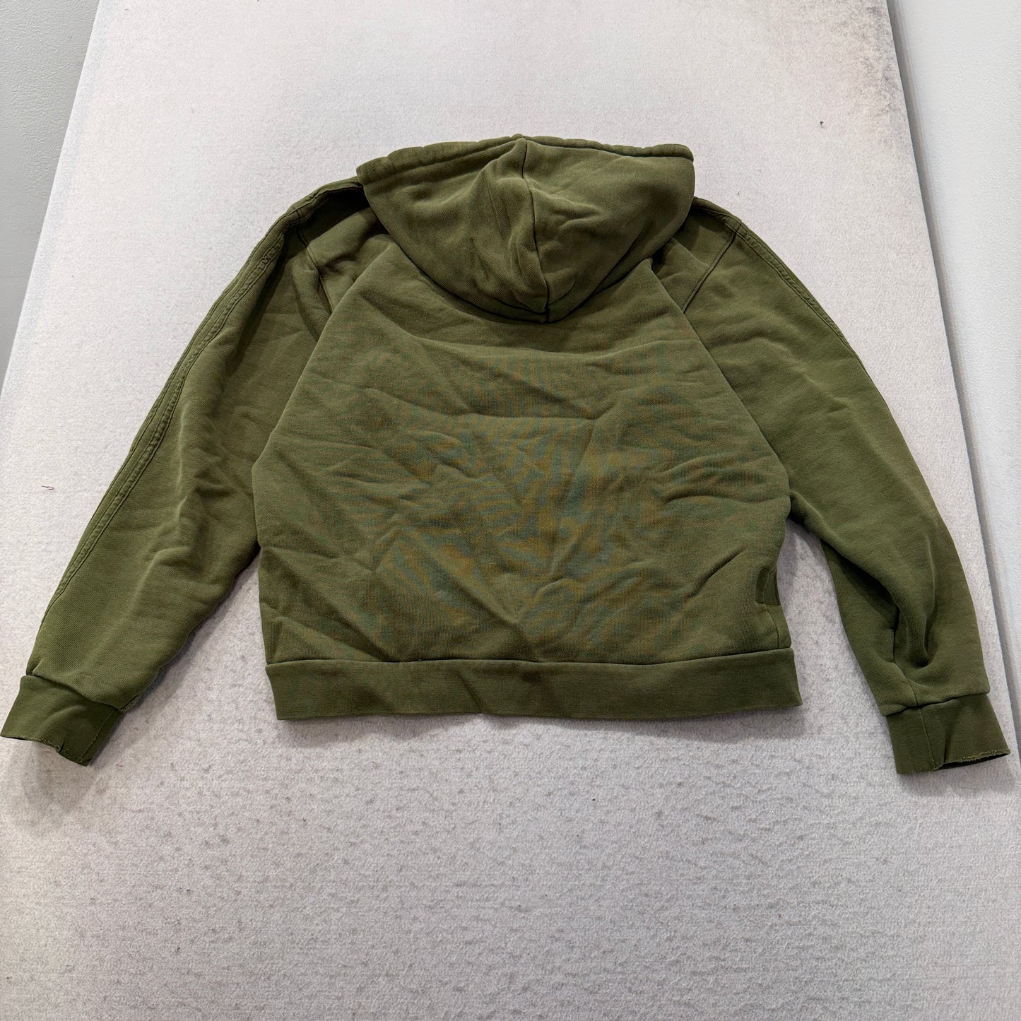 Adidas Men's Olive Green Fleece Hoodie Pullover Pockets Heavyweight Size W40