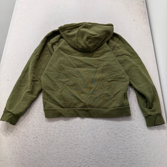 Adidas Men's Olive Green Fleece Hoodie Pullover Pockets Heavyweight Size W40