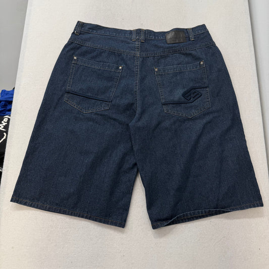 Enyce Blue Baggy Denim Diddy Jorts Short 100% Cotton Dark Washed Classic Size 44