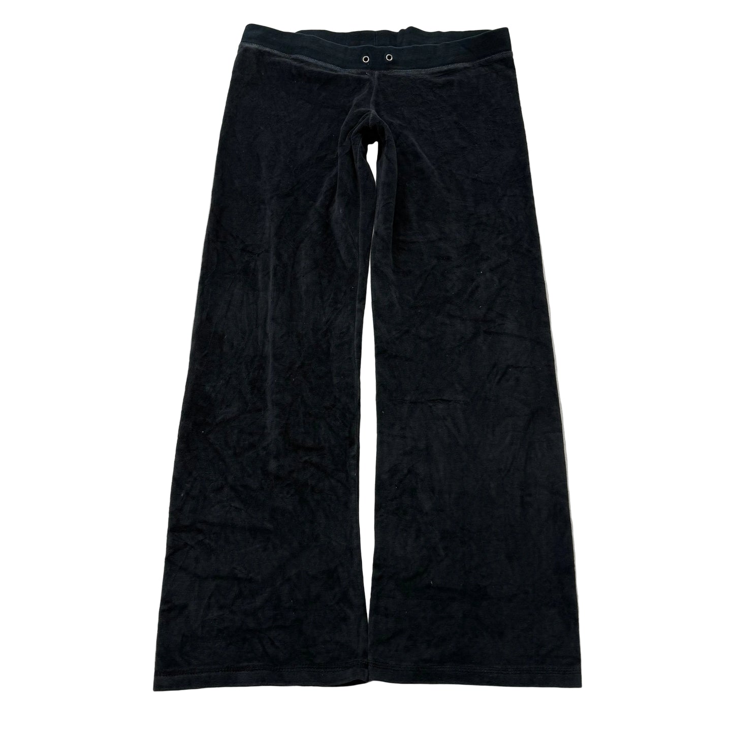 Vintage Juicy Couture Womens Charcoal Velour Flared Track Pant Drawstring Size S