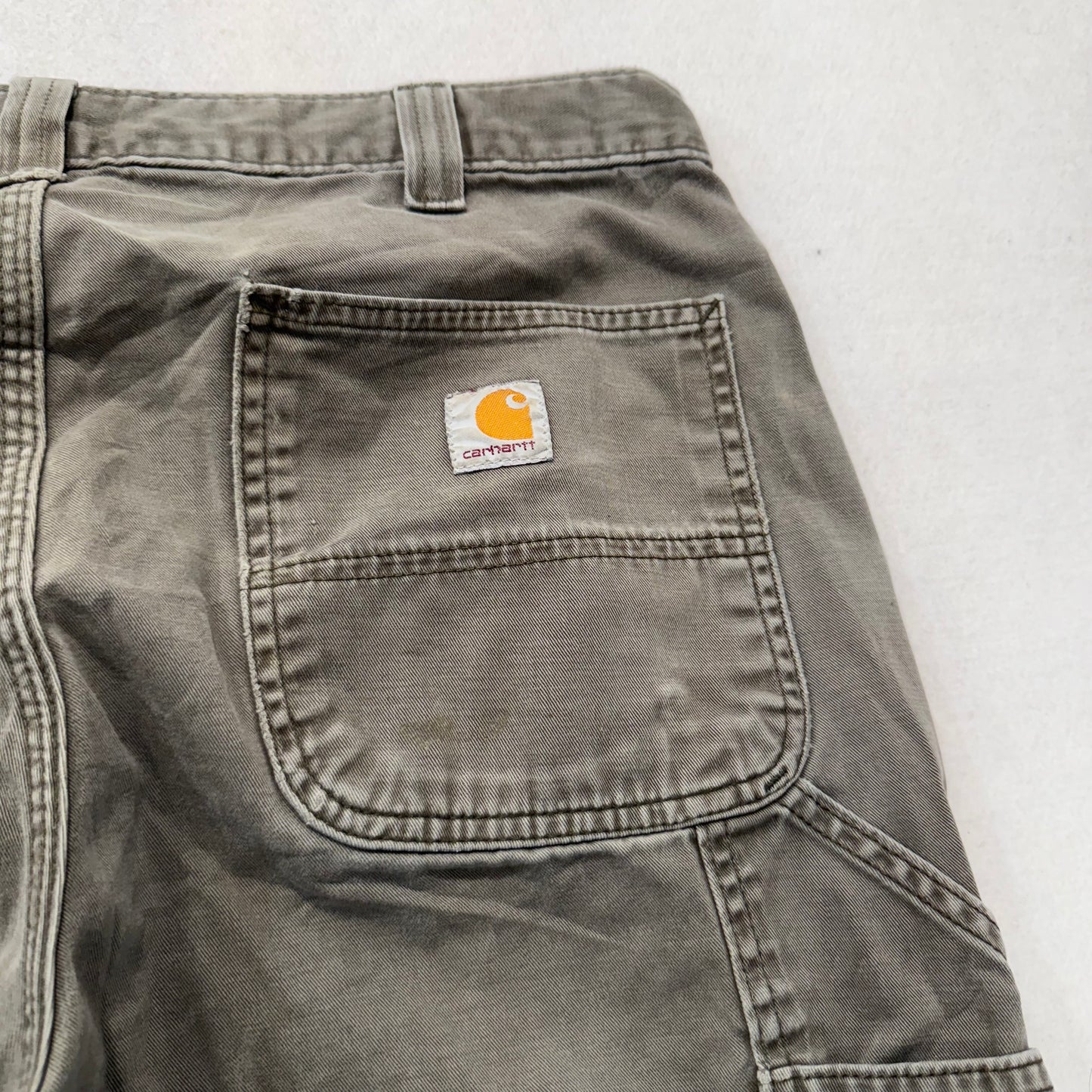 Carhartt Men's Army Green Straight Leg Dungaree Pant Utility Pockets Size 34