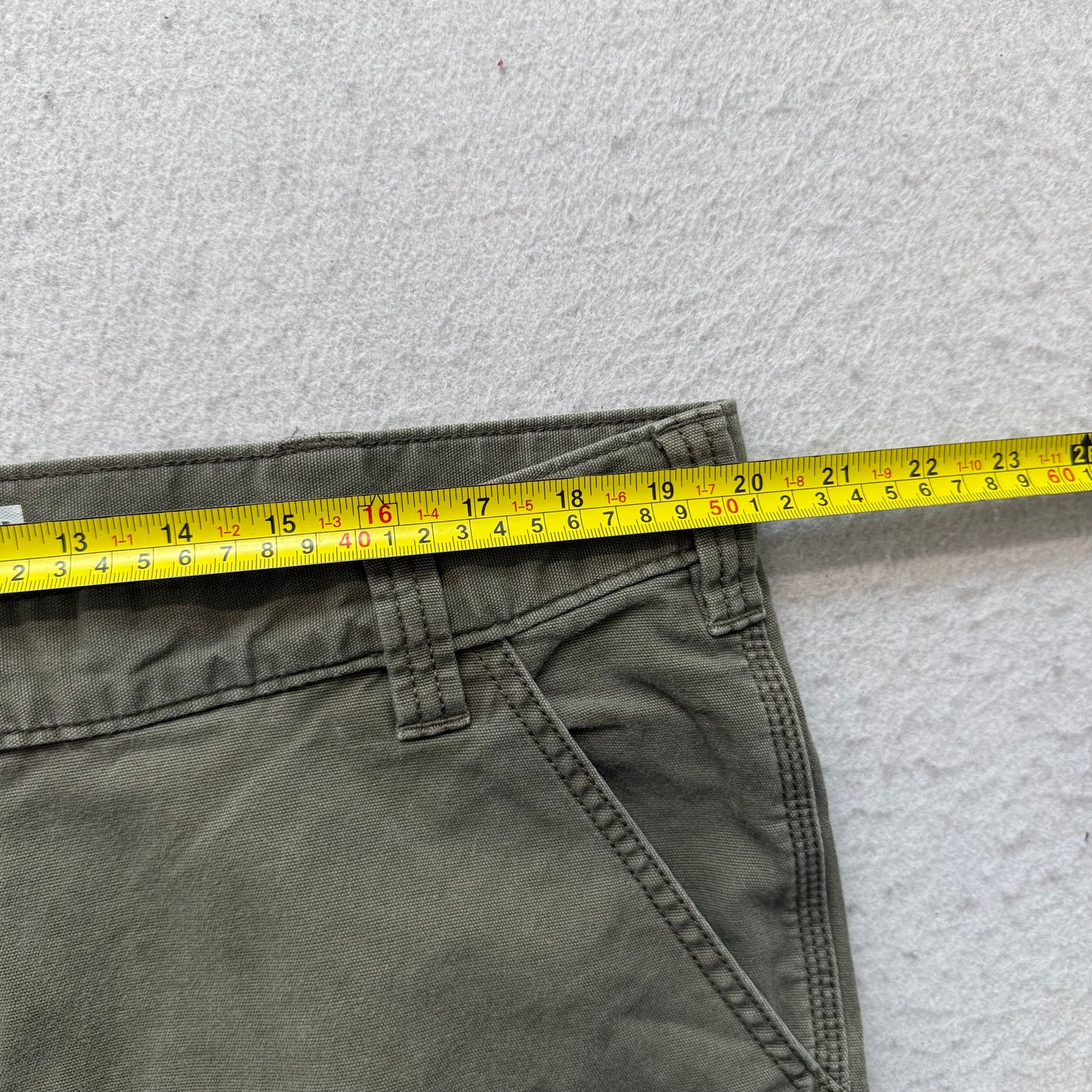 Carhartt Relaxed Fit Mens Olive Green Washed-Duck Double Knee Work Pants - 40x30