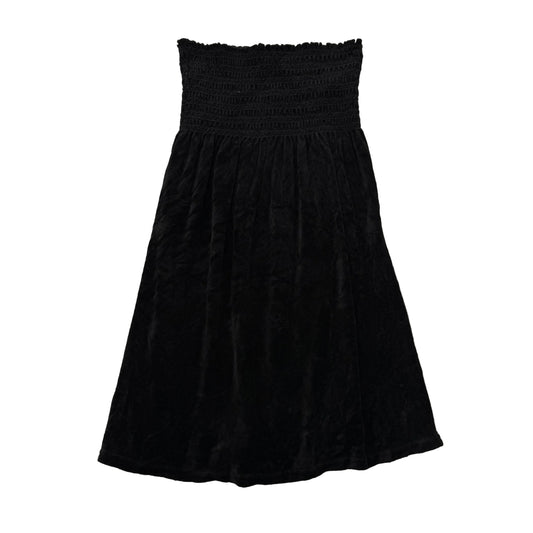 2003 Vintage Juicy Couture Black Velour Smocked Tube Dress Strapless Y2k Size M
