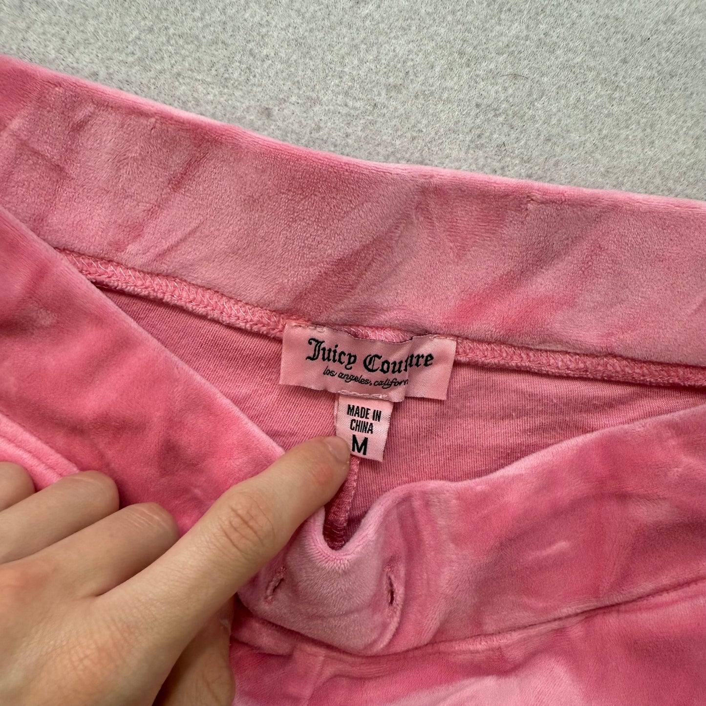 Juicy Couture Women's Pink Hoodie & Pants Tracksuit Set Rhinestones Logo Size M