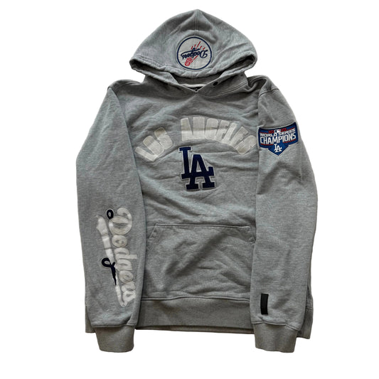 Pro Standard Men's Heather Gray Cotton LA Dodgers Pullover Hoodie Graphic Size L