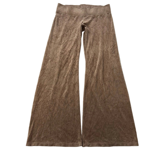 Vintage Juicy Couture Women's Taupe Velour Flared Track Pants Loungewear Size L