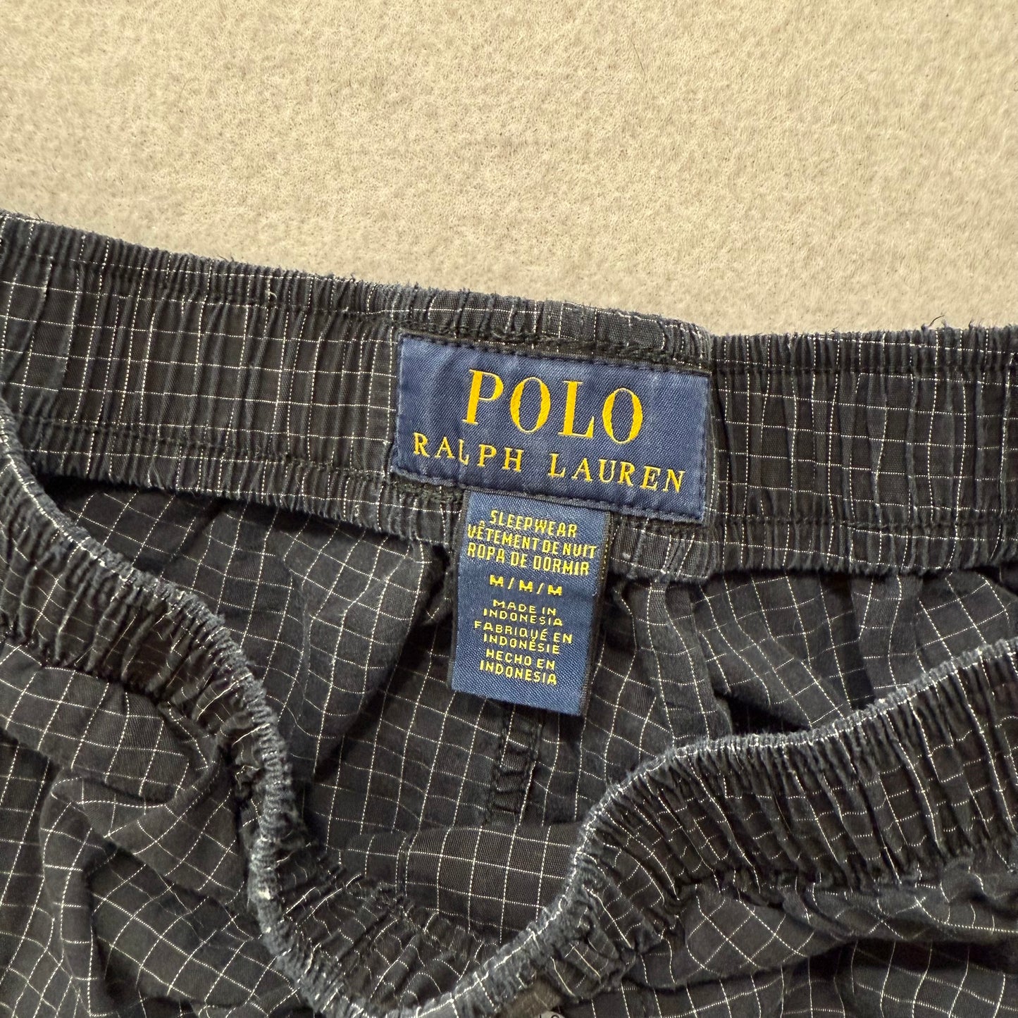 Polo Ralph Lauren Men's Black Plaid Soho Check Pajama Pants Sleepwear Size M