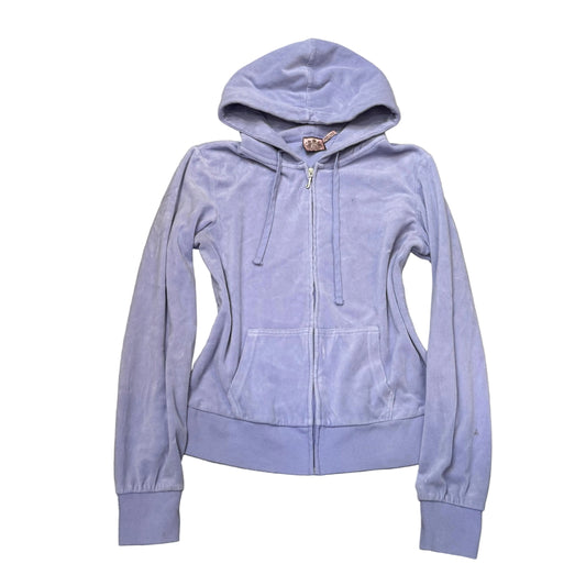 Vintage Juicy Couture Women's Lavender Velour Full Zip Hoodie Loungewear Size L