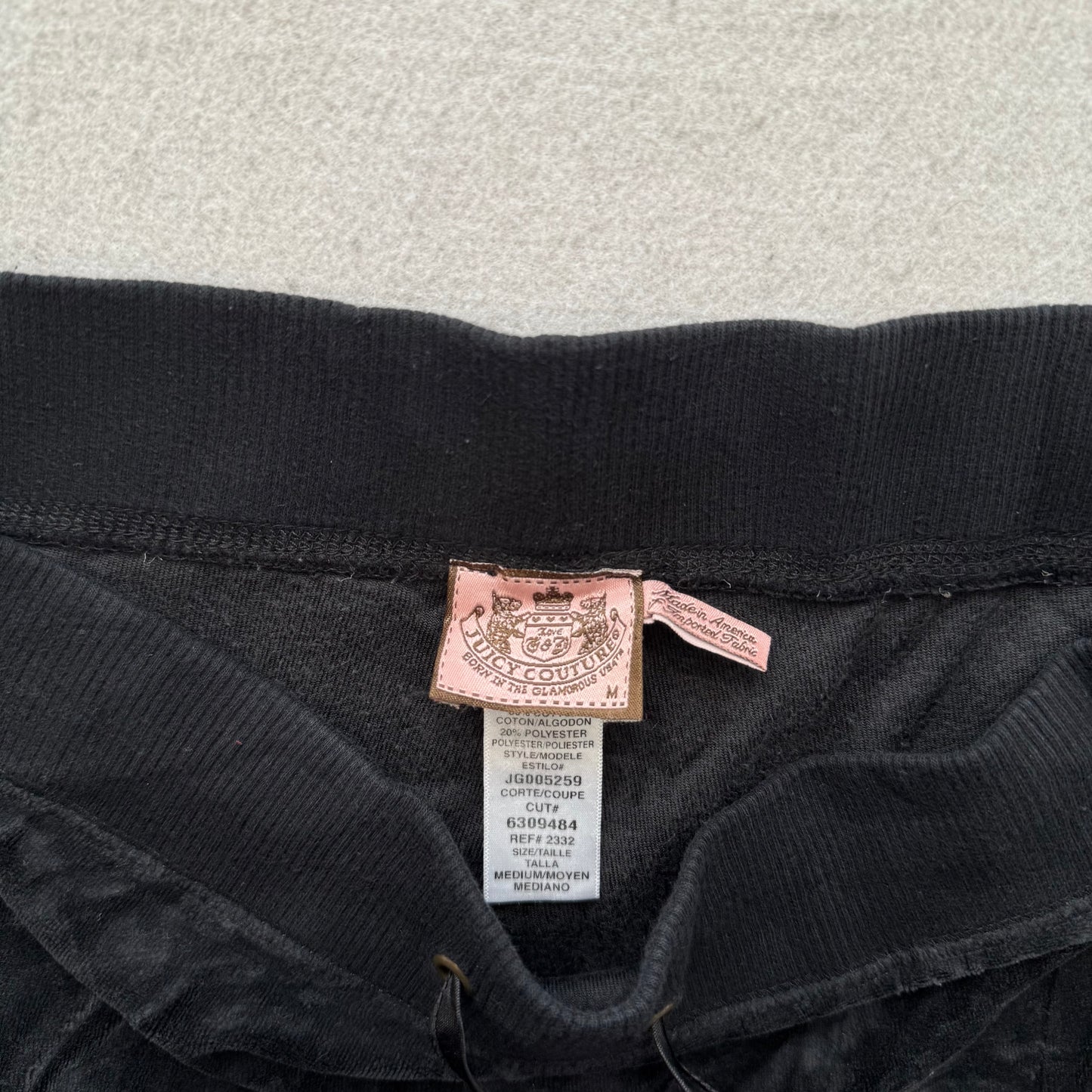 Juicy Couture Women's Jet Black Velour Tracksuit Set Hoodie & Flared Pant Size M