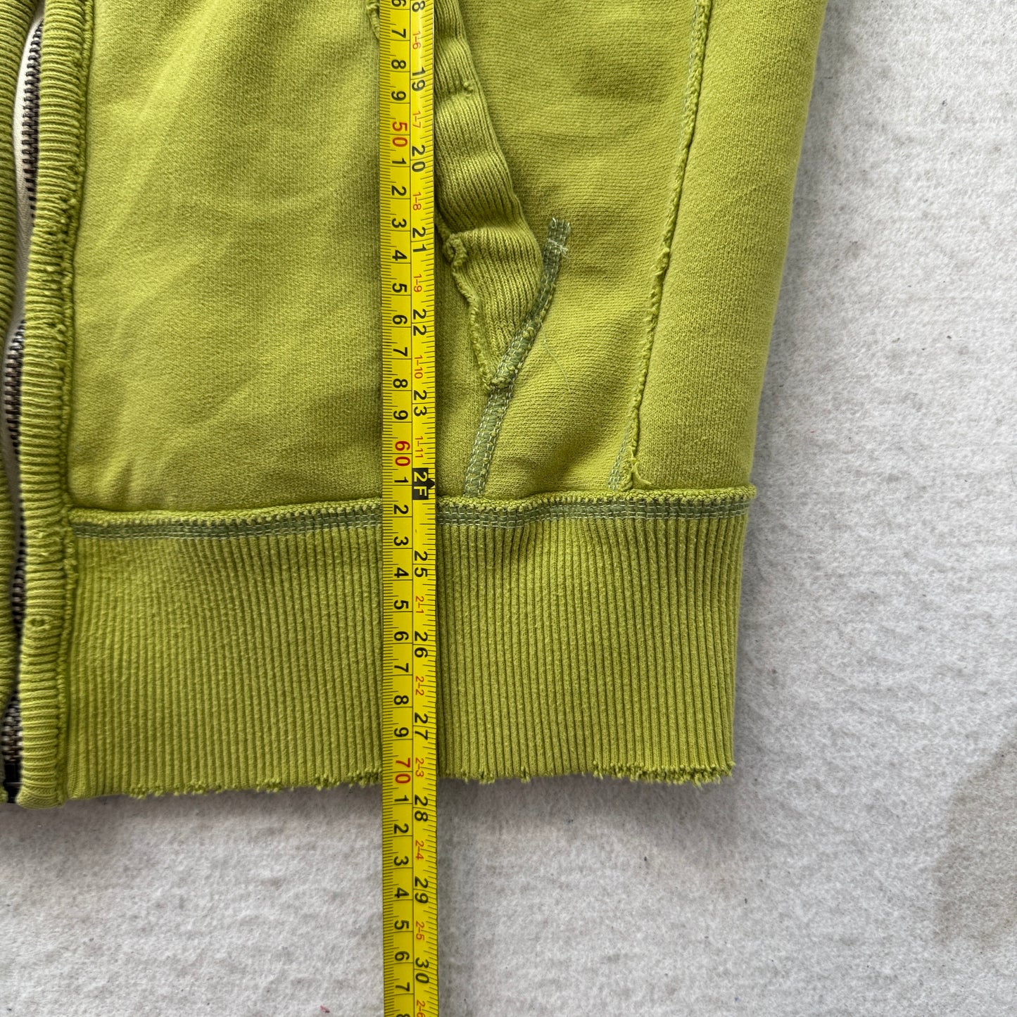 Vintage Abercrombie & Fitch Men's Olive Green Fleece Zip-Up Hoodie Y2K Size XL