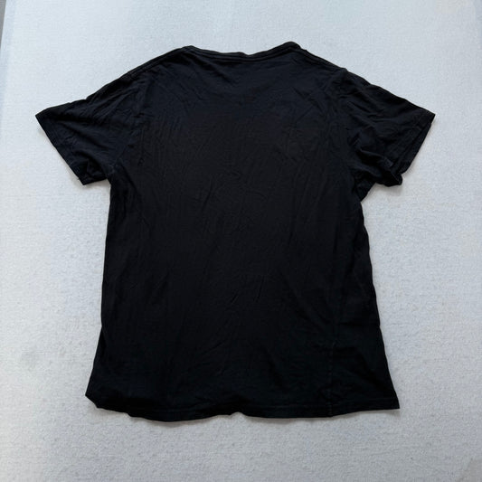 Men's Black Bull Skull, Compass & Shield Patch Graphic Short Sleeve T-Shirt