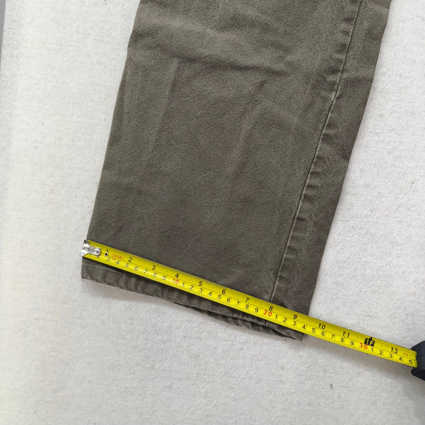 Dickies Men Green Cotton Relaxed Fit Carpenter Pant Utility Pockets Logo Size 36