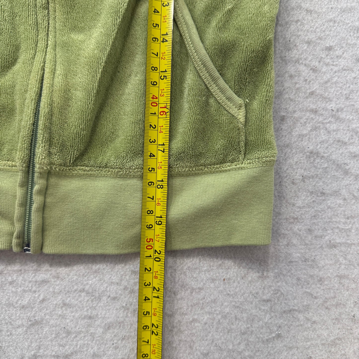 2003 Vtg Juicy Couture Scottie Dogs Womens Light Olive Terry Cloth Hoodie Size S