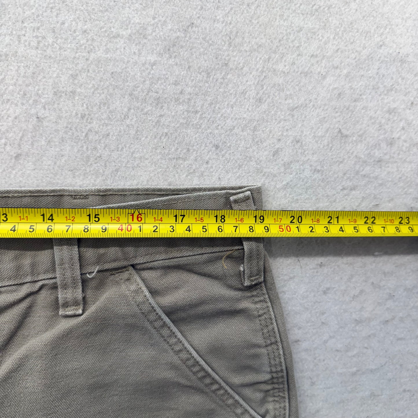 Carhartt Men's Tan Canvas Carpenter Dungaree Pants Utility Pockets Size 40x32