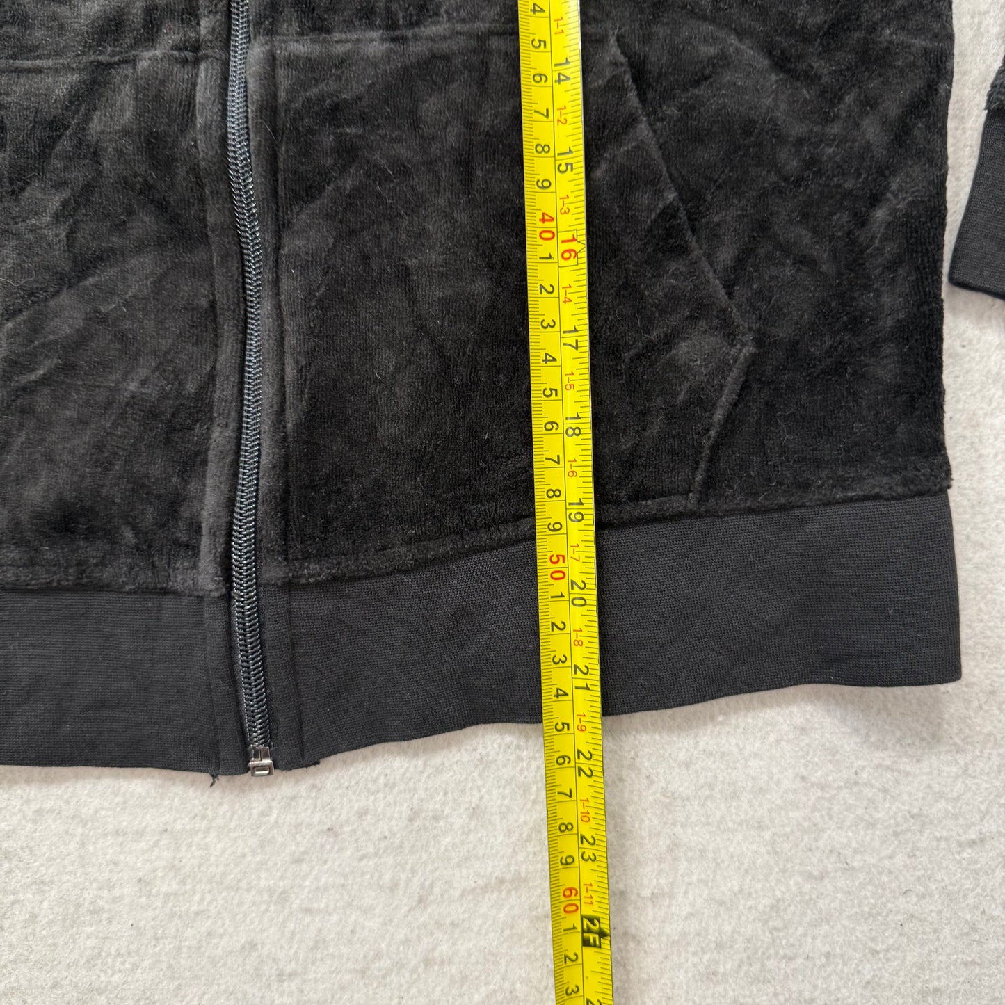 Vintage Juicy Couture Womens Black Velour Tracksuit Set Hoodie & Pant Y2k Size S