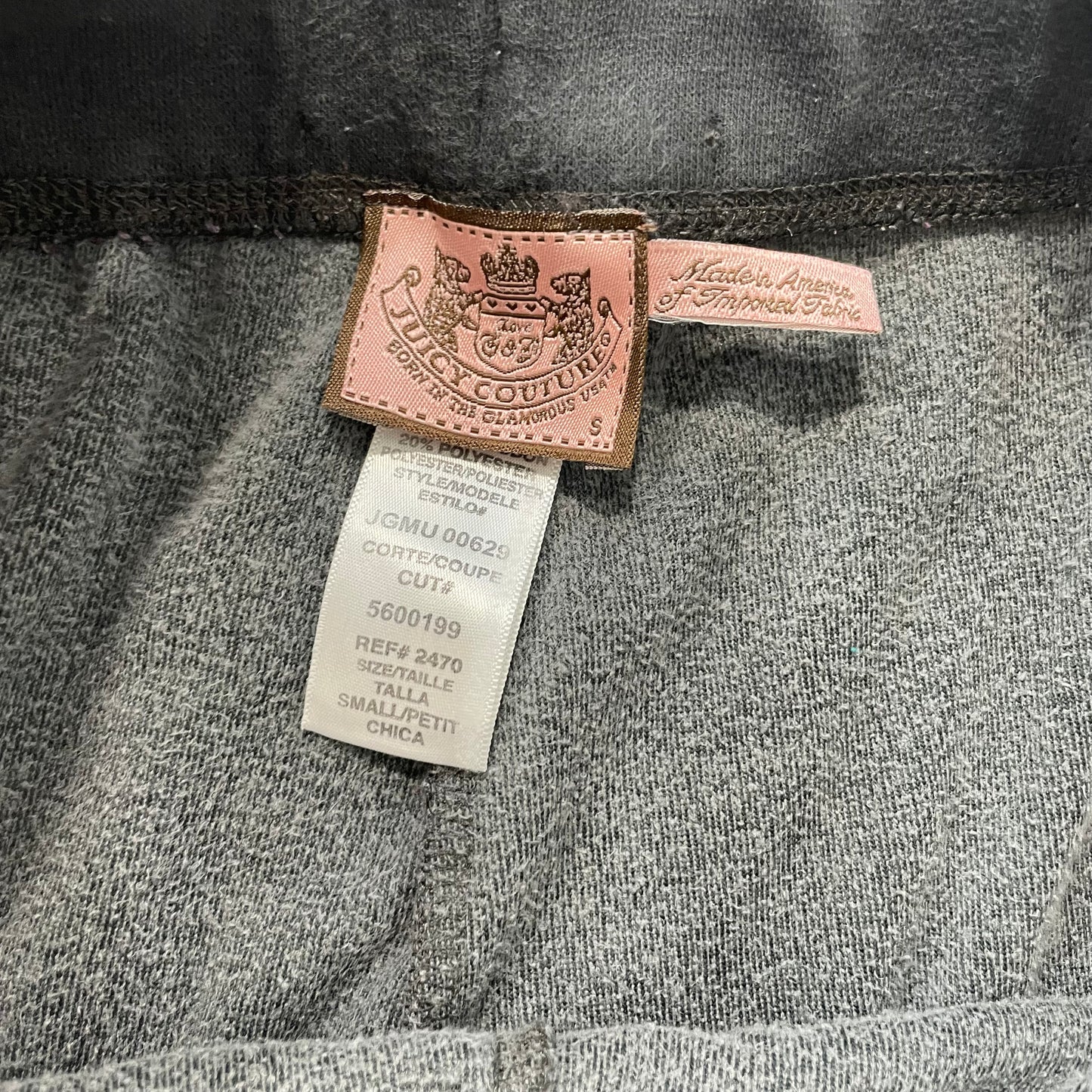 Vintage Juicy Couture Women's Charcoal Gray Velour Flared Track Pant Logo Size S