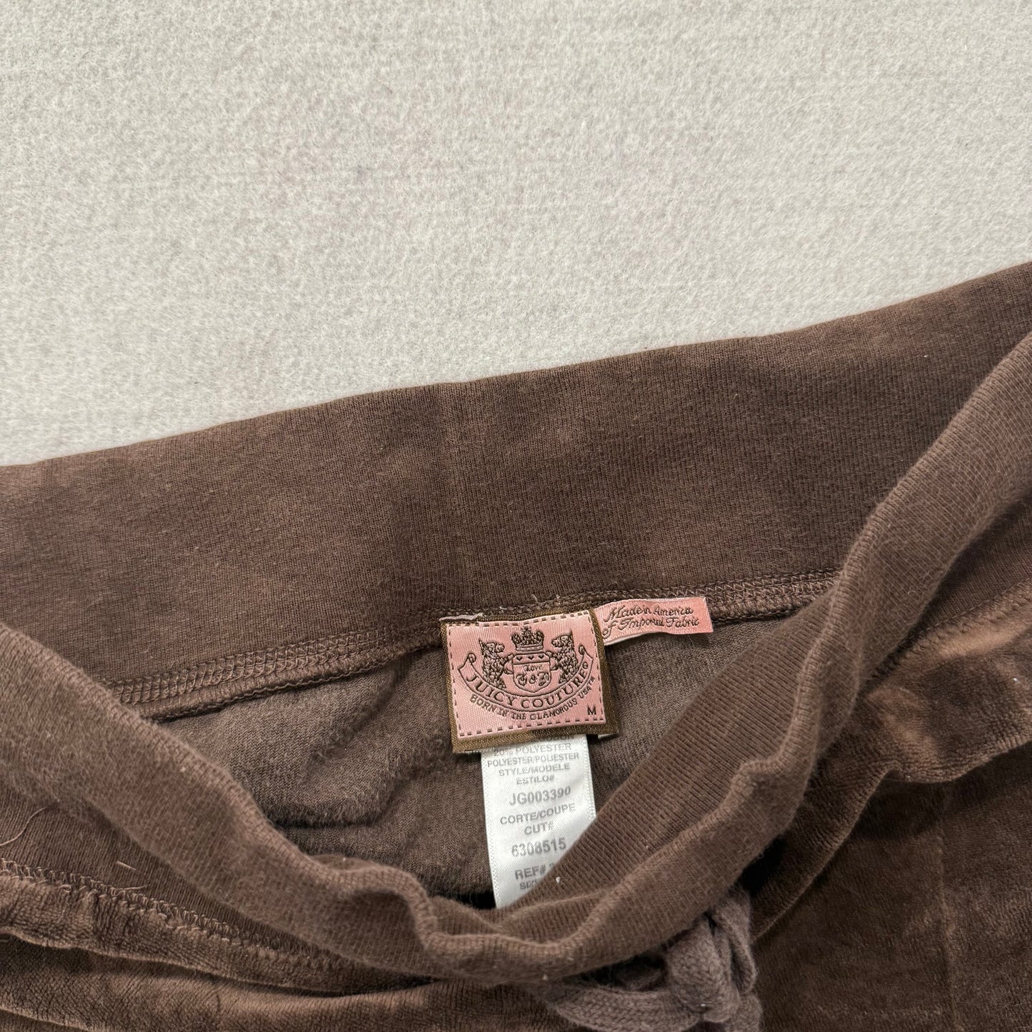 Juicy Couture Women's Chocolate Brown Flared Track Pant Snap Flap Pockets Size M