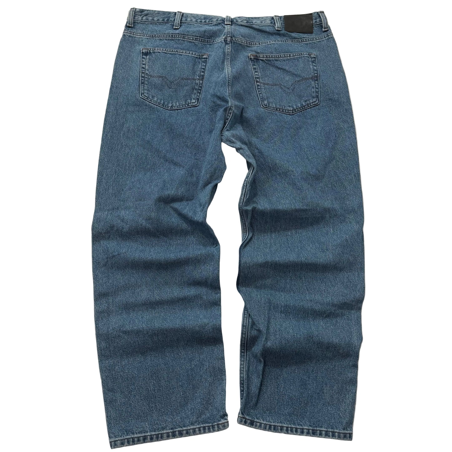 Harley Davidson Traditional Men's Medium Blue Denim Wide Leg Baggy Jeans Size 44