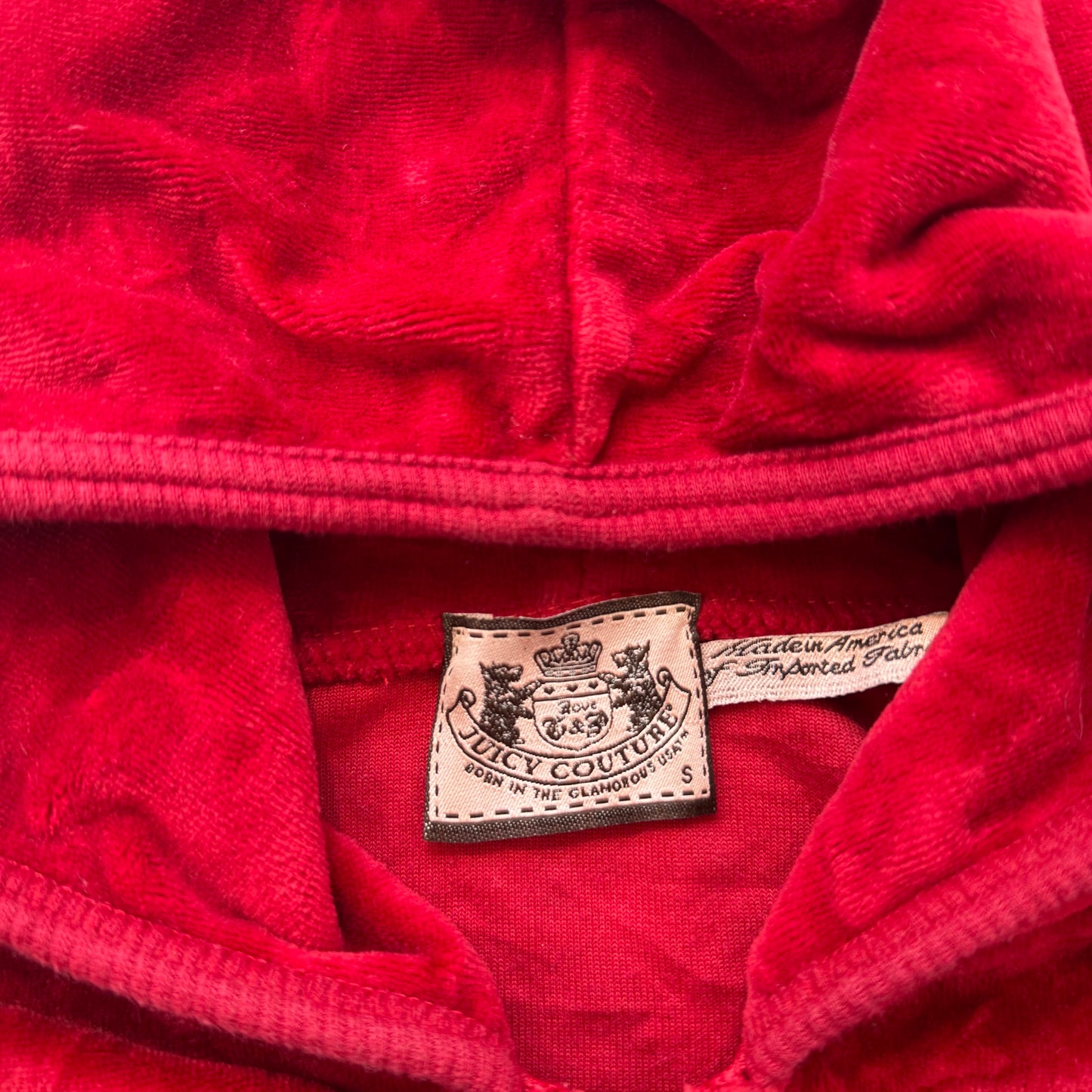 Juicy Couture Women Maroon Zip-Up Hoodie & Drawstring Pants Tracksuit Set Size S