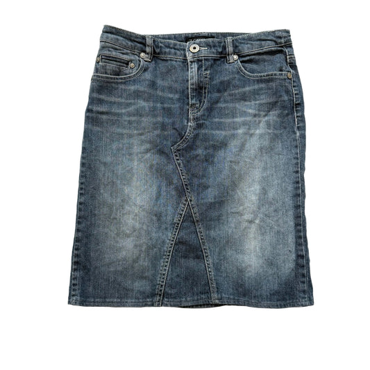 Z.Cavaricci Women's Blue Denim A-Line Straight Skirt Pockets Preppy Y2K Size 30