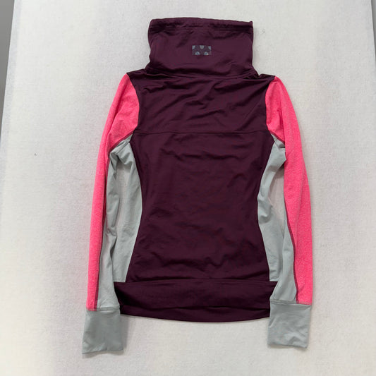 Vintage Victoria’s Secret burgundy, pink, and gray turtleneck zip pullover size M