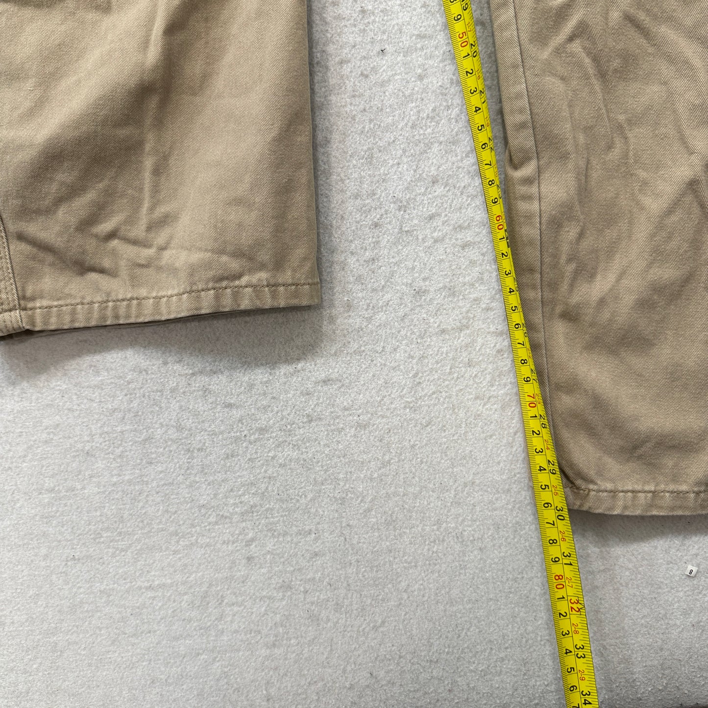 Wrangler Men's Khaki Cotton Relaxed Fit Cargo Pants Distressed Pocket Size 38x32