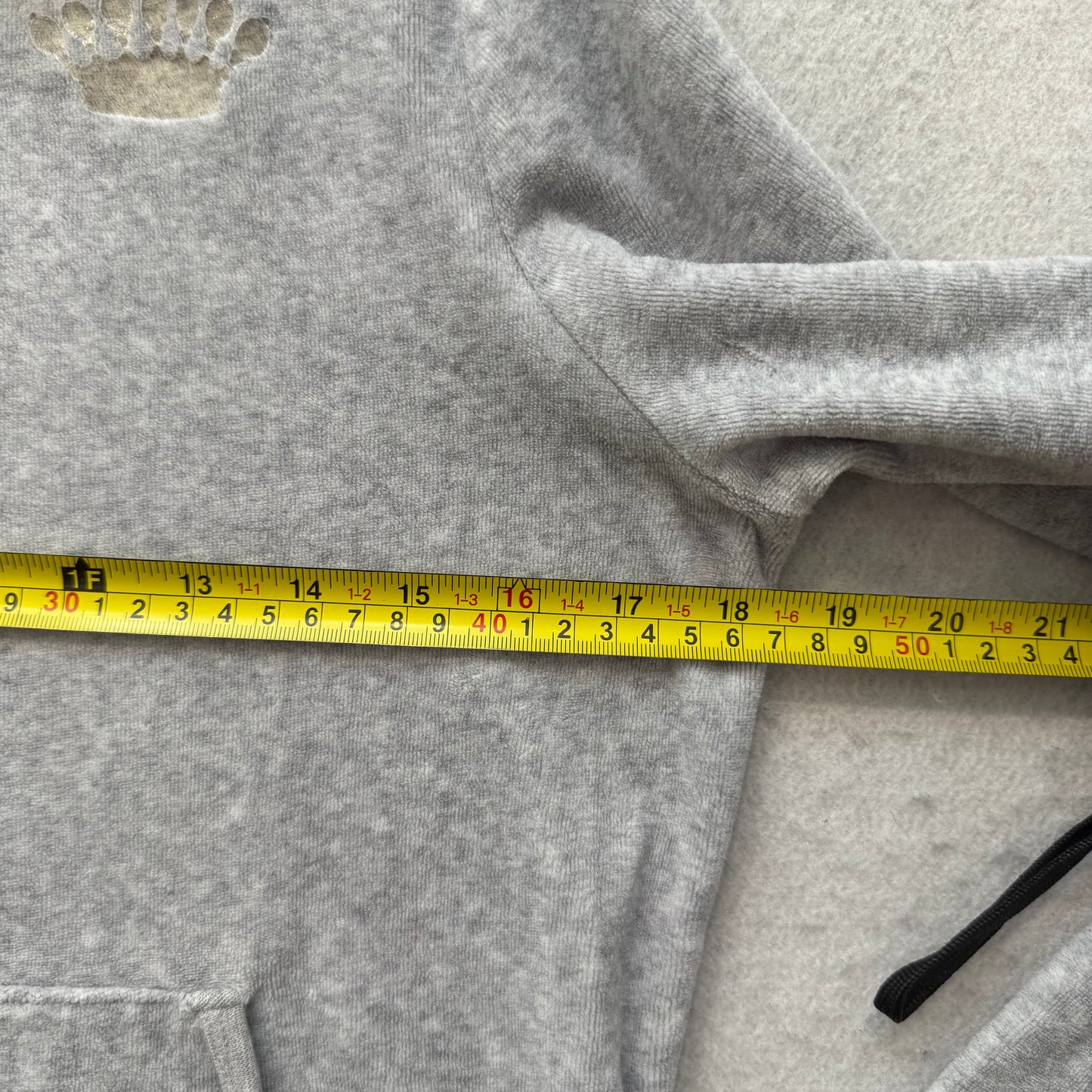 Juicy Couture Gray Velour Tracksuit Set Hoodie & Flare Pant Graphic Logo Size L