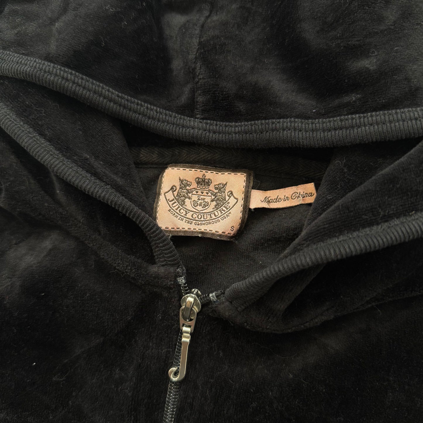 Juicy Couture Women's Black Velour Tracksuit Set Embroidered Butterfly Size S/M