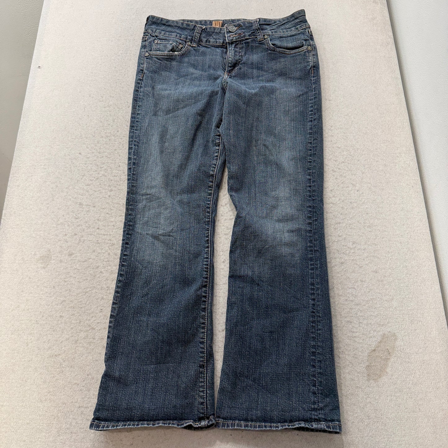 KUT From The Kloth Women's Blue Flared Denim Jeans Flap Back Pockets Size W32