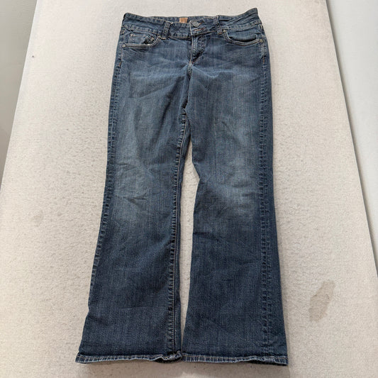 KUT From The Kloth Women's Blue Flared Denim Jeans Flap Back Pockets Size W32