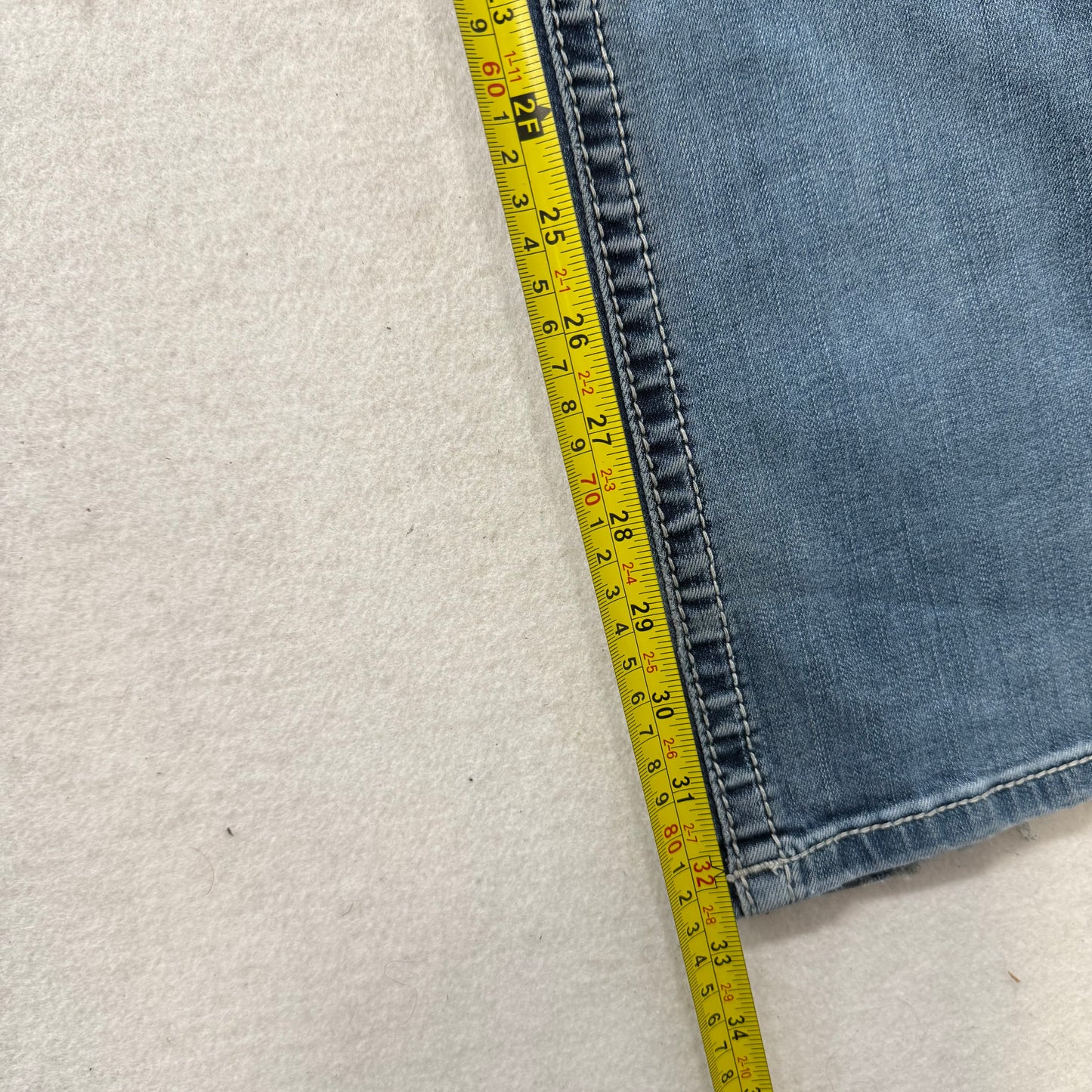 RARE Miss Me Blue Denim Flared Ornate Embellished Bootcut Jeans Low Rise Size 31