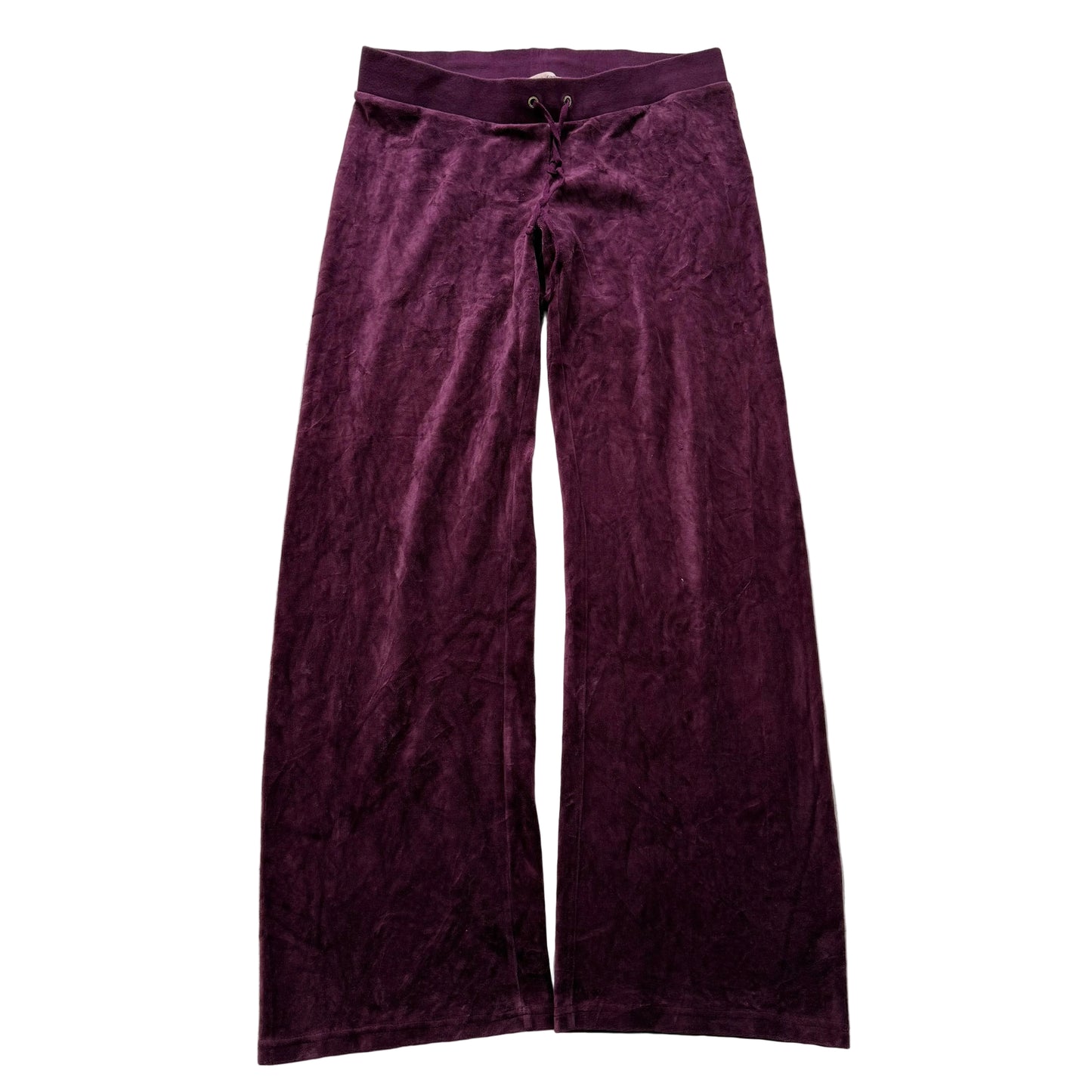 Juicy Couture Women's Burgundy Velour Flared Track Pant Loungewear Preppy Size M
