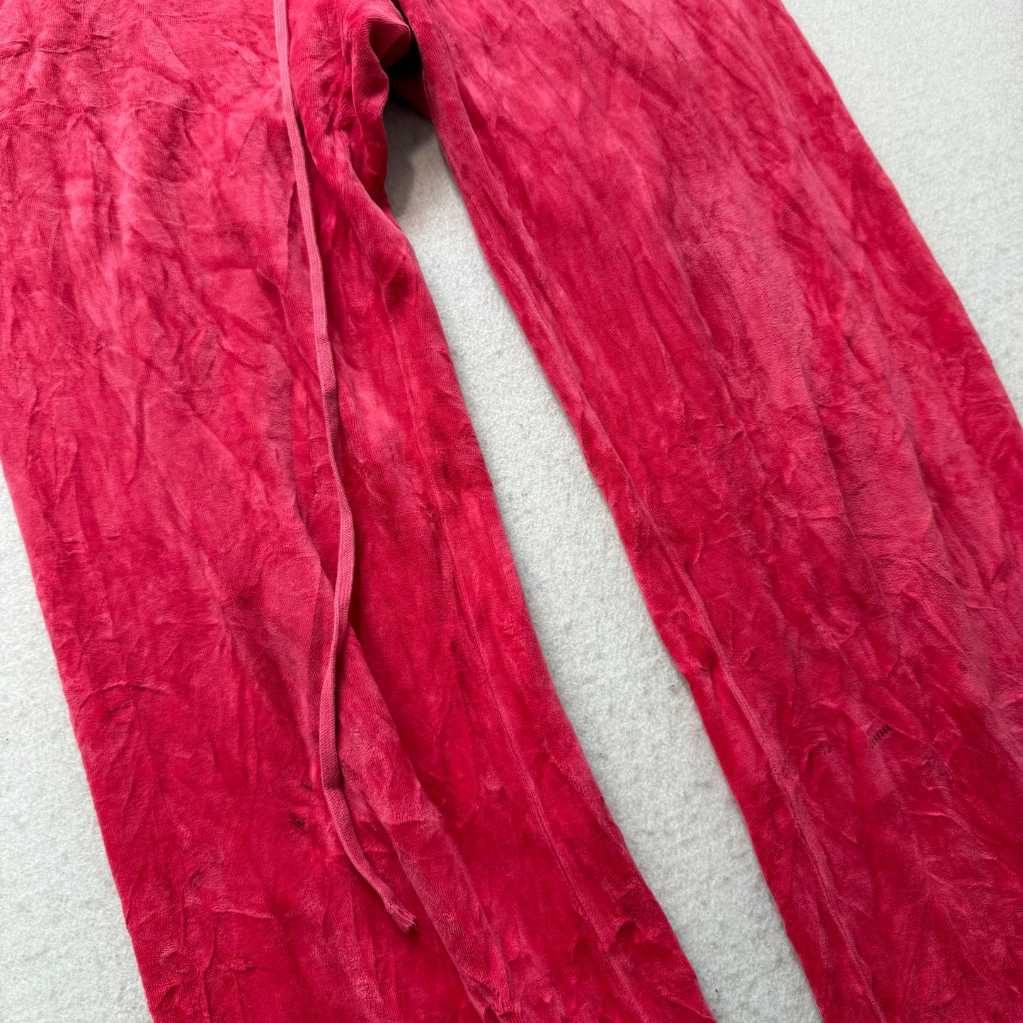 Vintage Juicy Couture Women's Red Velour Flared Track Pants Loungewear Size S