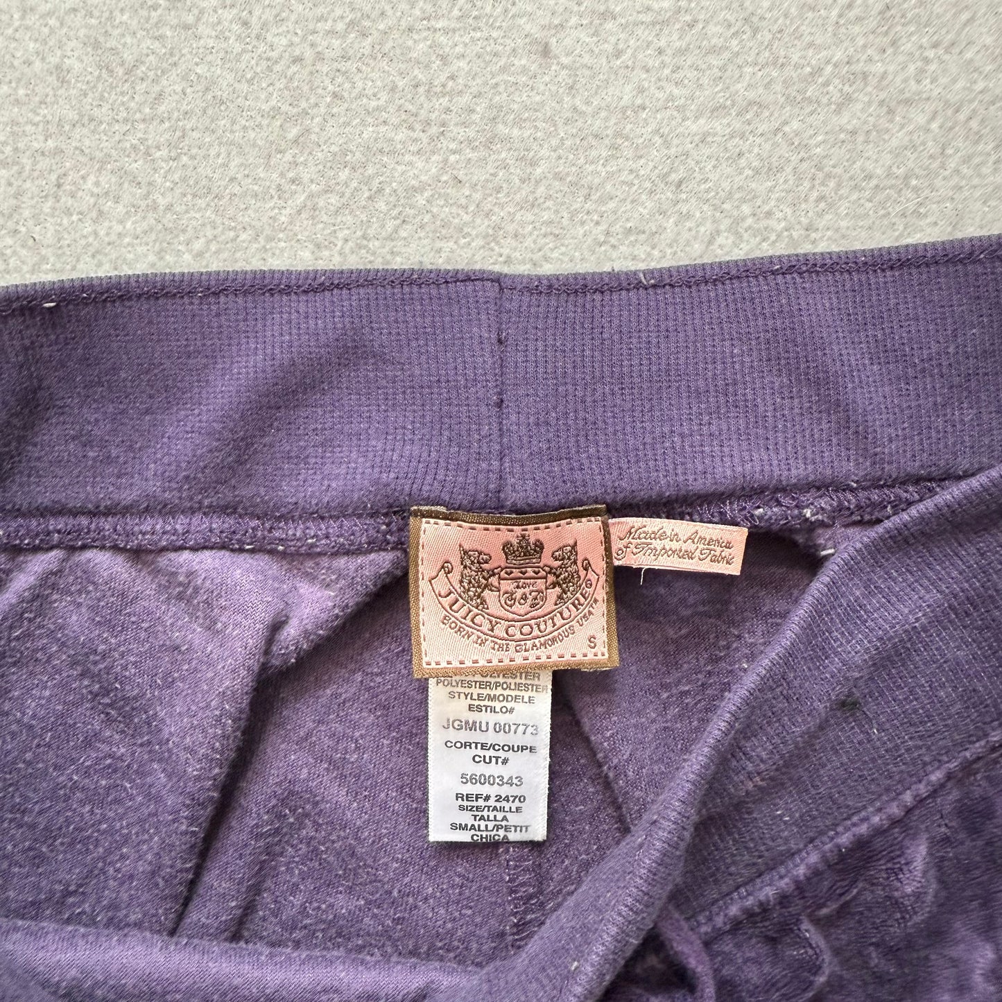 Vintage Juicy Couture Women's Deep Purple Velour Flare Leg Track Pant Y2K Size S