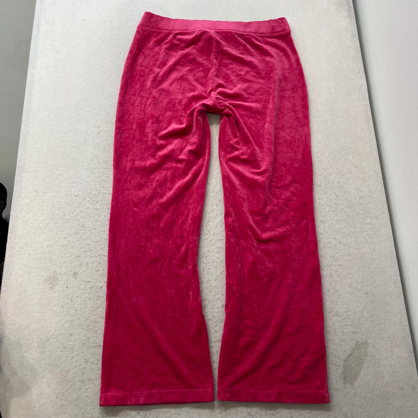 Juicy Couture Women's Hot Pink Velour Tracksuit Set Hoodie & Flared Pant Size L