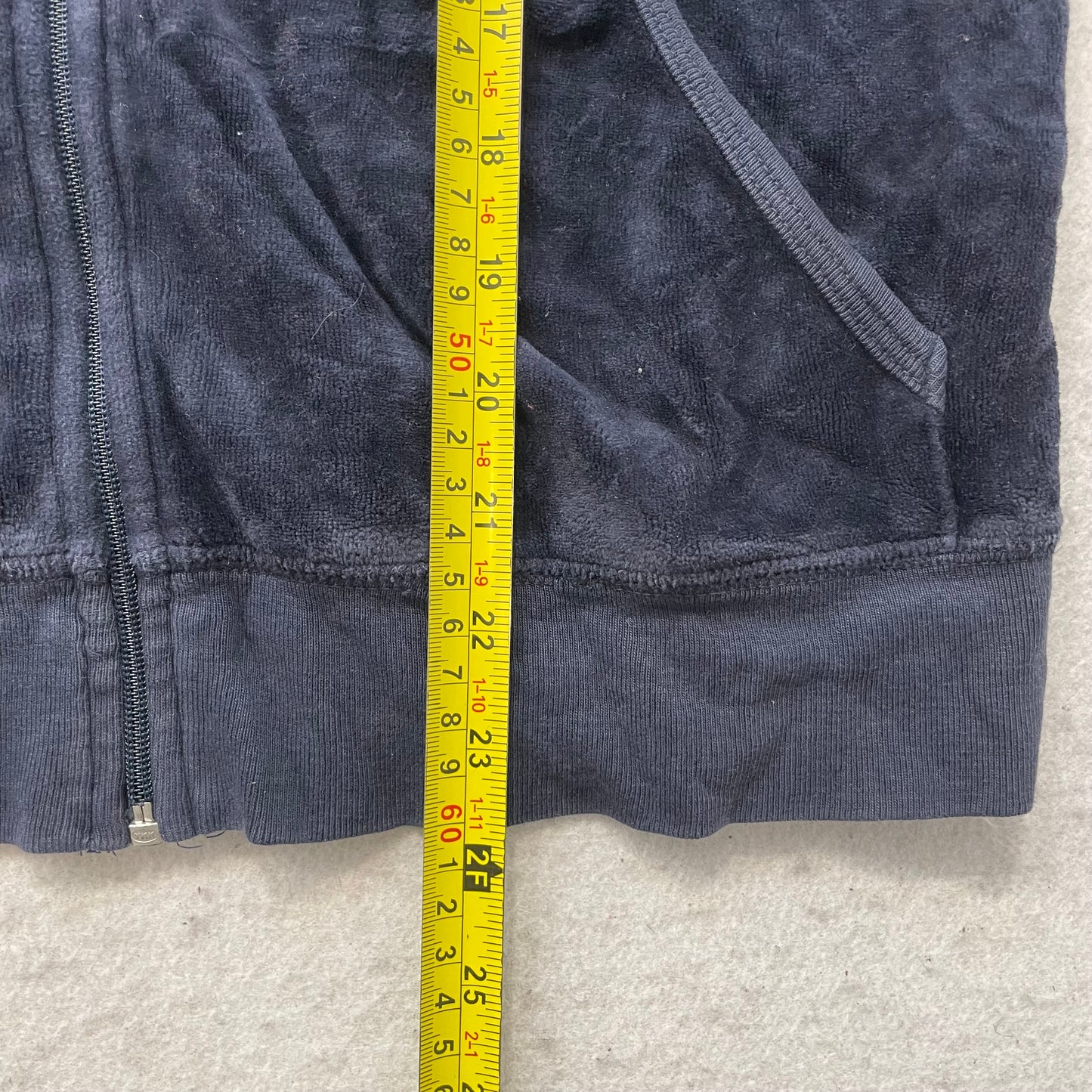 Juicy Couture Scottie Dogs Women Navy Velour Tracksuit Set Hoodie & Pant Size XL