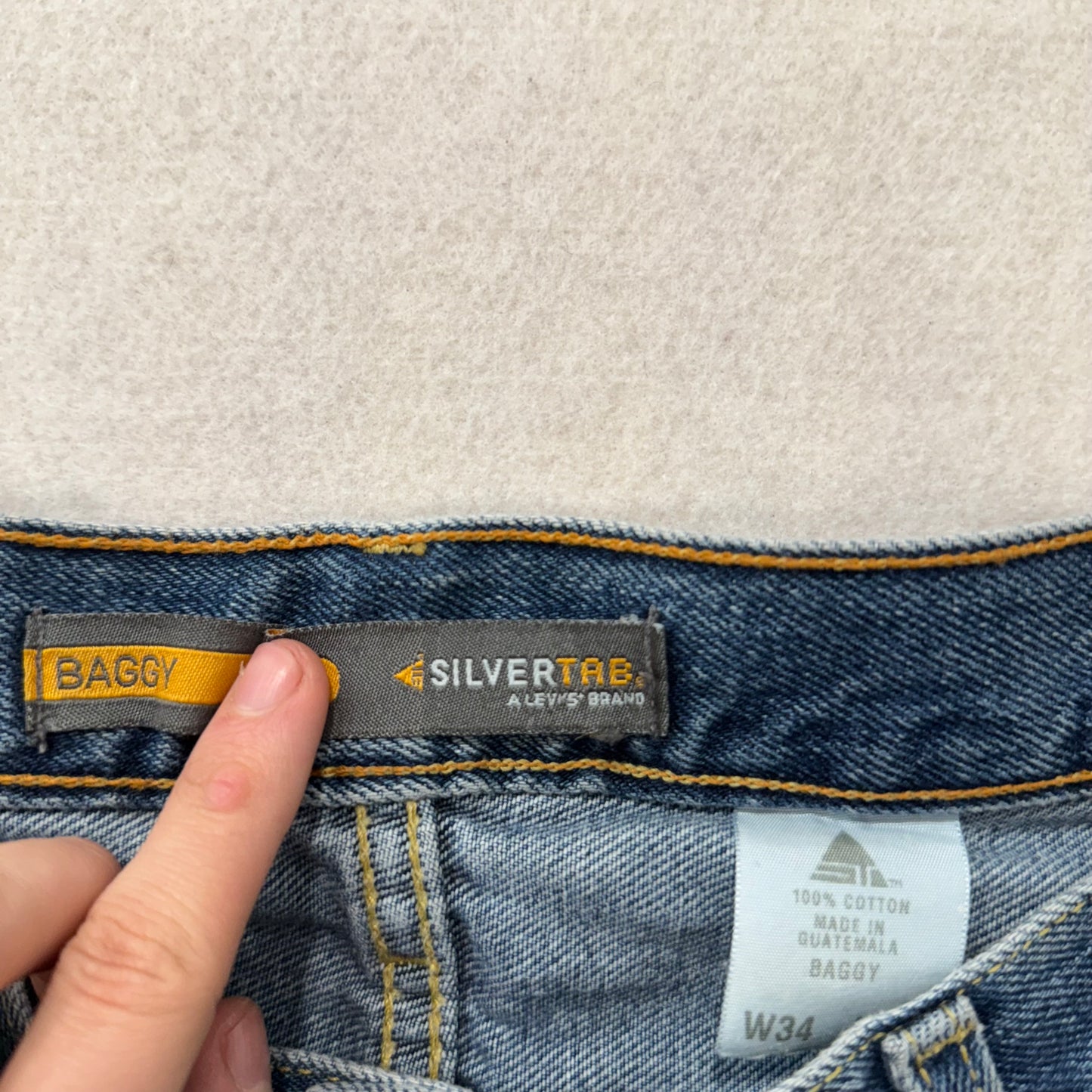 Silver Jeans Baggy Relaxed Fit Mid Rise Blue Denim Jeans Size L W36