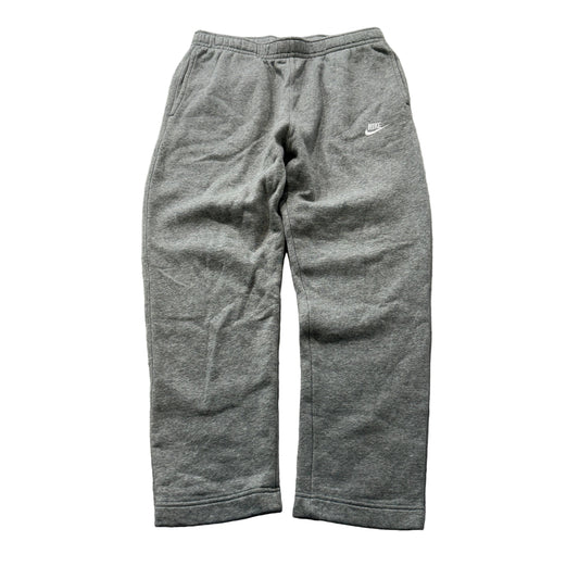 Nike Men's Grey Fleece Sweatpants Drawstring Pockets Loungewear Logo Size L