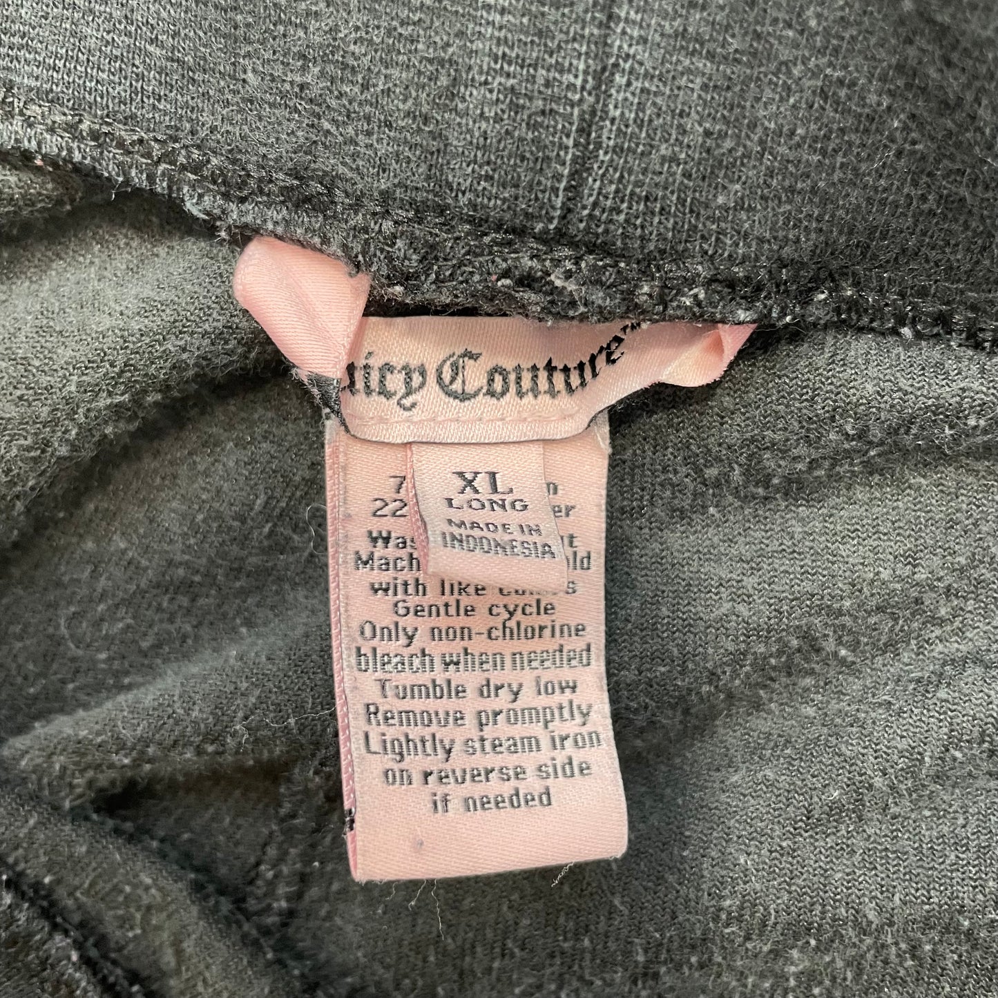 Juicy Couture Women's Black Velour Flared Leg Track Pants Drawstring Y2k Size XL