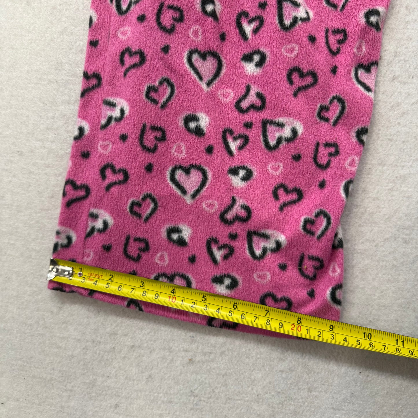 Mayfair Women Pink Heart Allover Print 100% Polyester Pajama Pants Casual Size L