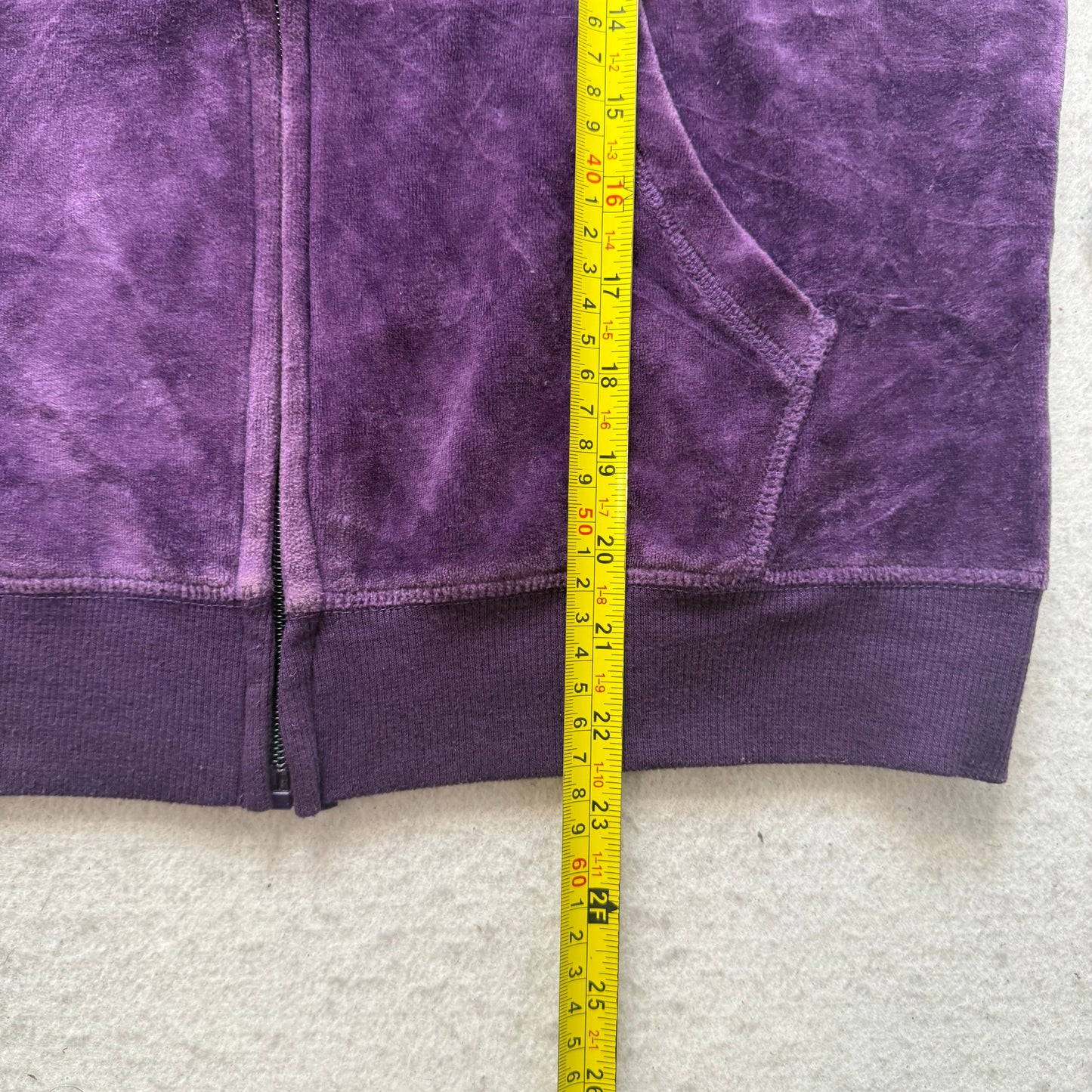 Vintage Juicy Couture Women Deep Purple Velour Hoodie & Flared Pant Y2k Size L/S