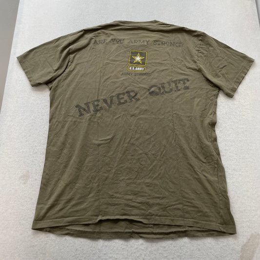 U.S. Army Men's Olive Green Cotton T-Shirt Short Sleeve Crewneck Logo Size XL